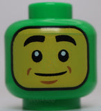 Lego Head Dual Sided Balaclava Yellow Face Black Eyes Mouth Dragon Lime tongue