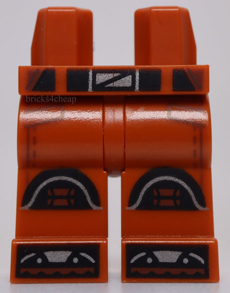 Lego Hips and Legs with Black Belt Silver Buckle Reddish Brown Pockets Knee Pads