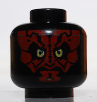 Lego Star Wars Minifig Head Alien Darth Maul Red Face Pattern  Hollow Stud
