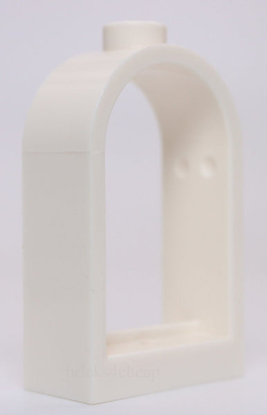 Lego 2x White Window  1 x 2 x 2 2/3 with Rounded Top