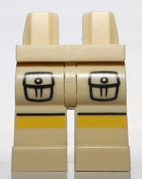 Lego Tan Hips and Legs Cargo Pockets Front Yellow Stripes Pattern