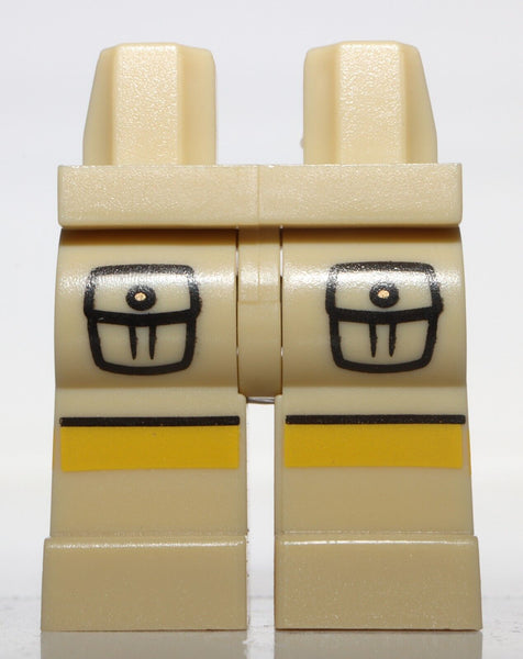 Lego Tan Hips and Legs Cargo Pockets Front Yellow Stripes Pattern