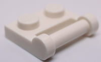 Lego 20x White Plate Modified 1 x 2 with Bar Handle on Side Closed Ends