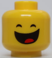 Lego Yellow Minifig Head Dual Sided Irritated Frown Smile Wide Open Mouth