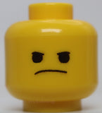 Lego Yellow Minifig Head Dual Sided Irritated Frown Smile Wide Open Mouth