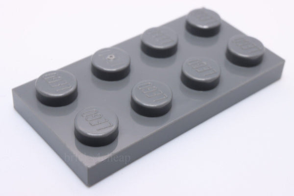 Lego 10x Dark Bluish Gray Plate 2 x 4