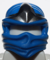 Lego Blue Ninja Headgear Ninjago Hood Wrap with Silver 3 Point Emblem Pattern