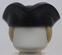 Lego Pirate Black Tricorne Hat with Tan Ponytail