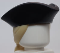 Lego Pirate Black Tricorne Hat with Tan Ponytail