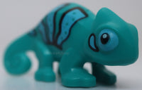 Lego Dark Turquoise Chameleon with Black and Bright Light Blue Stripes Pattern