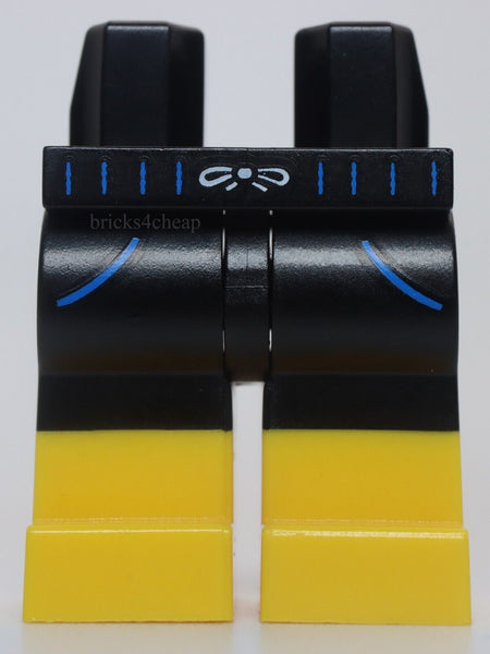 Lego Black Hips and Legs with Yellow Boots Silver Bow and Blue Pockets Pattern