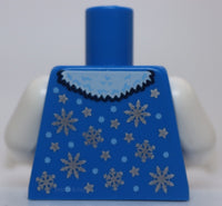 Lego Blue Vest Torso White Arms Snowflake Pattern with Fur Collar