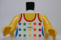 Lego White Torso Tank Top Rainbow Star Pattern Yellow Arms