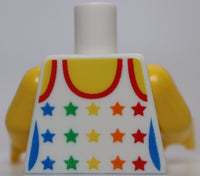 Lego White Torso Tank Top Rainbow Star Pattern Yellow Arms