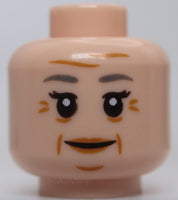 Lego Head Dual Sided Female Dark Bluish Gray Eyebrows Wrinkles Smile Scared