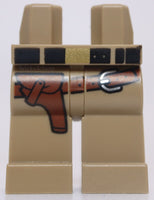 Lego Dark Tan Hips and Legs Black Belt Gold Buckle Reddish Brown Holster