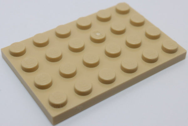 Lego 5x Tan Plate 4 x 6