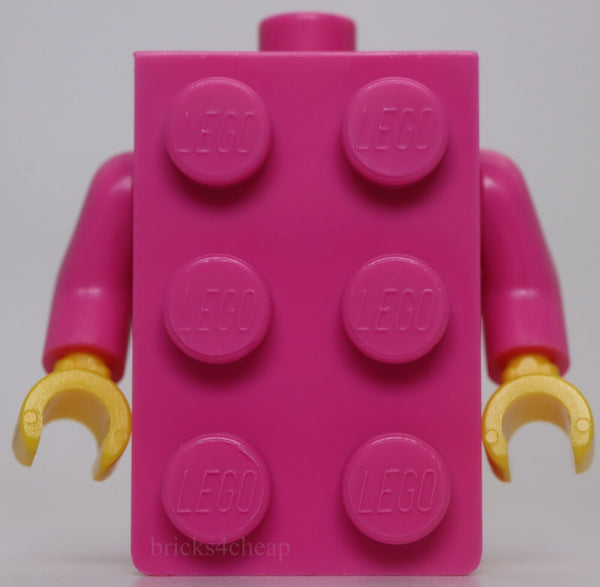 Lego Dark Pink Torso 2 x 3 Brick Costume Bright Light Blue Arms