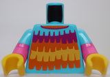 Lego Medium Azure Torso Dark Pink Arms Yellow Orange Dark Purple Sweater