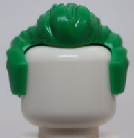 Lego Green Hair Short Swept Back with Sideburns and Widow's Peak