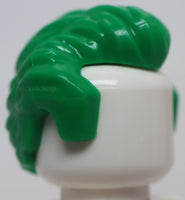 Lego Green Hair Short Swept Back with Sideburns and Widow's Peak