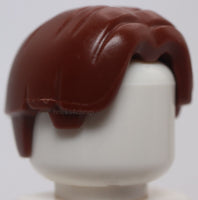 Lego Reddish Brown Minifig Hair Bowl Cut Parted in Center