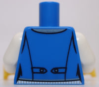 Lego Blue Torso Vest Pockets Metallic Light Blue Wide Lapels Filigree Bow Tie