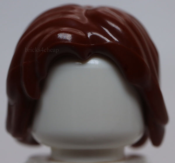Lego Reddish Brown Minifig Hair Mid Length Tousled with Center Part
