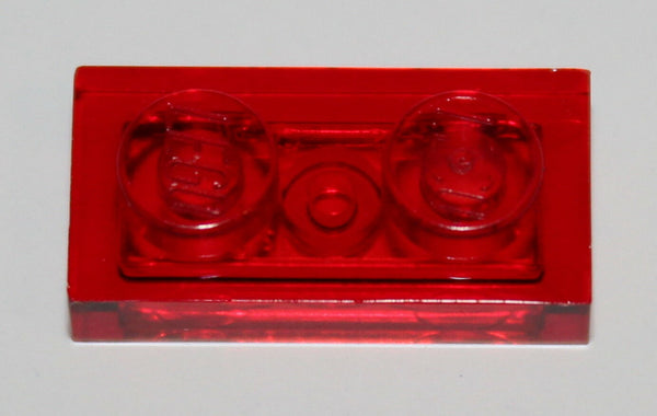 Lego 21x Trans Red Plate 1 x 2 NEW