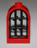 Lego Red Window 1x2x2 2/3 Black Twisted Pane NEW
