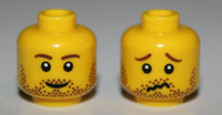 Lego Yellow Dual Sided Head Crinkled Mouth Stubble