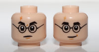 Lego Head Dual Sided Lightning Scar Eyebrows Glasses Smile Angry