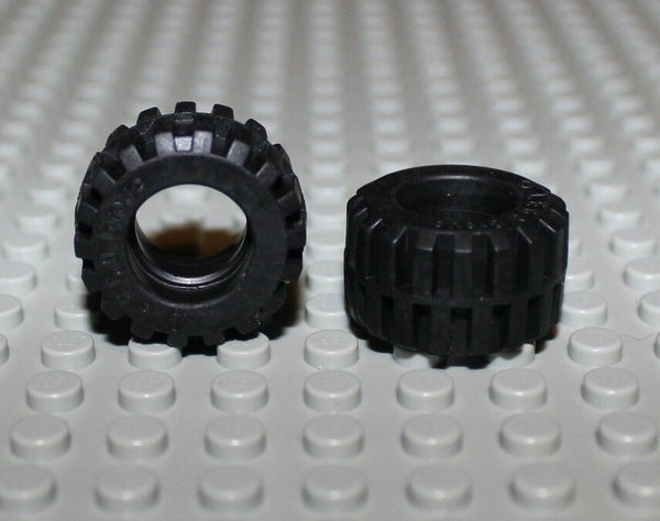 Lego 10x Black Tire 20mm D x 12mm  Offset Tread NEW