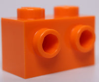 Lego 11x Orange Brick Modified 1 x 2 with Studs on Side