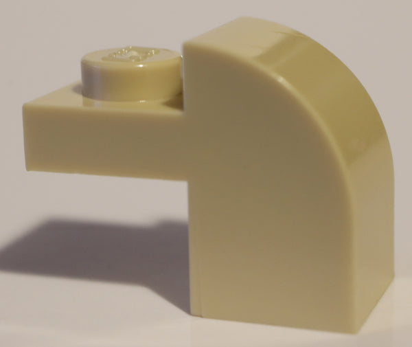 Lego 5x Tan Brick, Modified 1 x 2 x 1 1/3 with Curved Top NEW