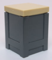Lego 5x Dark Bluish Gray Container Box 2 x 2 x 2 - Top Opening