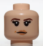 Lego Head Dual Sided Female Peach Lips Beauty Mark Angry Pattern