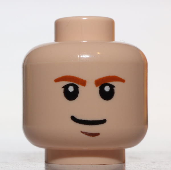 Lego Head Male Han Solo  White Pupils Brown Chin Dimple