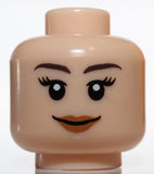 Lego Minifig Head Dual Sided Female Smile Annoyed Blocked Open Stud