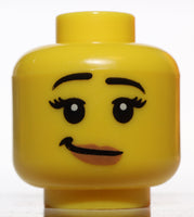 Lego Yellow Minifig Head Female Nougat Lips Lopsided Smile