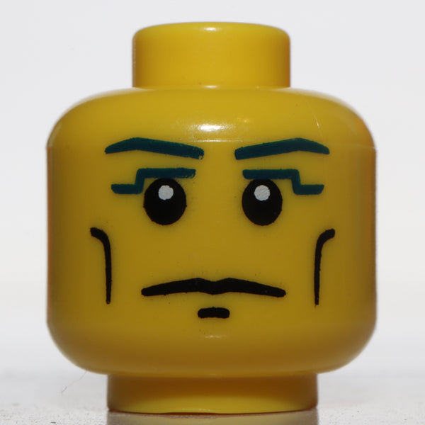 Lego Head Vertical Cheek Lines Slight Frown Chin Dimple