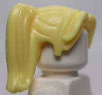 Lego Bright Light Yellow Hair Female Pigtails Long Bangs Hole on Top