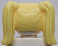 Lego Bright Light Yellow Hair Female Pigtails Long Bangs Hole on Top