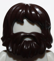 Lego Dark Brown Minifig Hair Beard and Mouth Hole Caveman