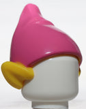 Lego Yellow Minifig Headgear Hat Elf Pointed Ears Dark Pink Top