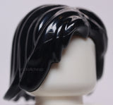 Lego Black Minifig Hair Mid Length Tousled with Center Part