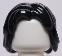 Lego Black Minifig Hair Mid Length Tousled with Center Part