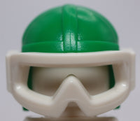 Lego  Green Aviator Minifig Flying Helmet with White Visor