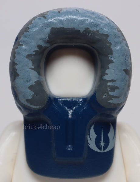 Lego Star Wars Dark Blue Headgear Hood Fur lined Blue Gray Fur Jedi Insignia