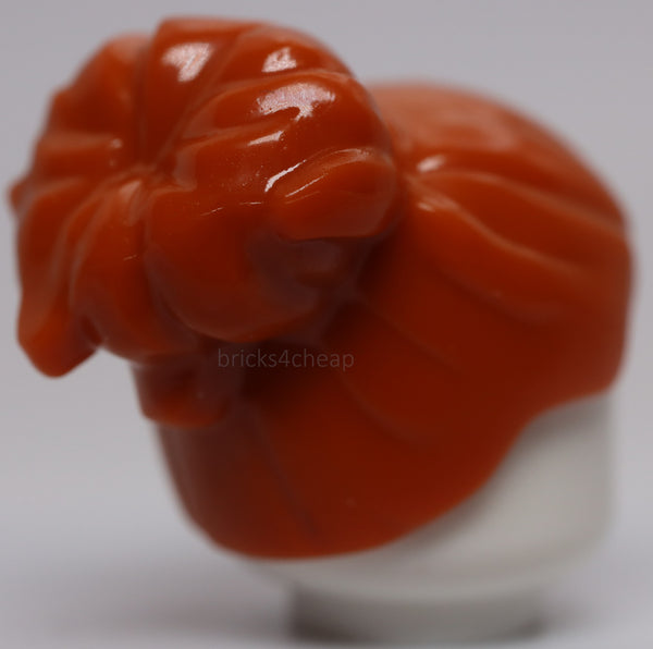 Lego Dark Orange Minifig Hair Female with Large High Bun